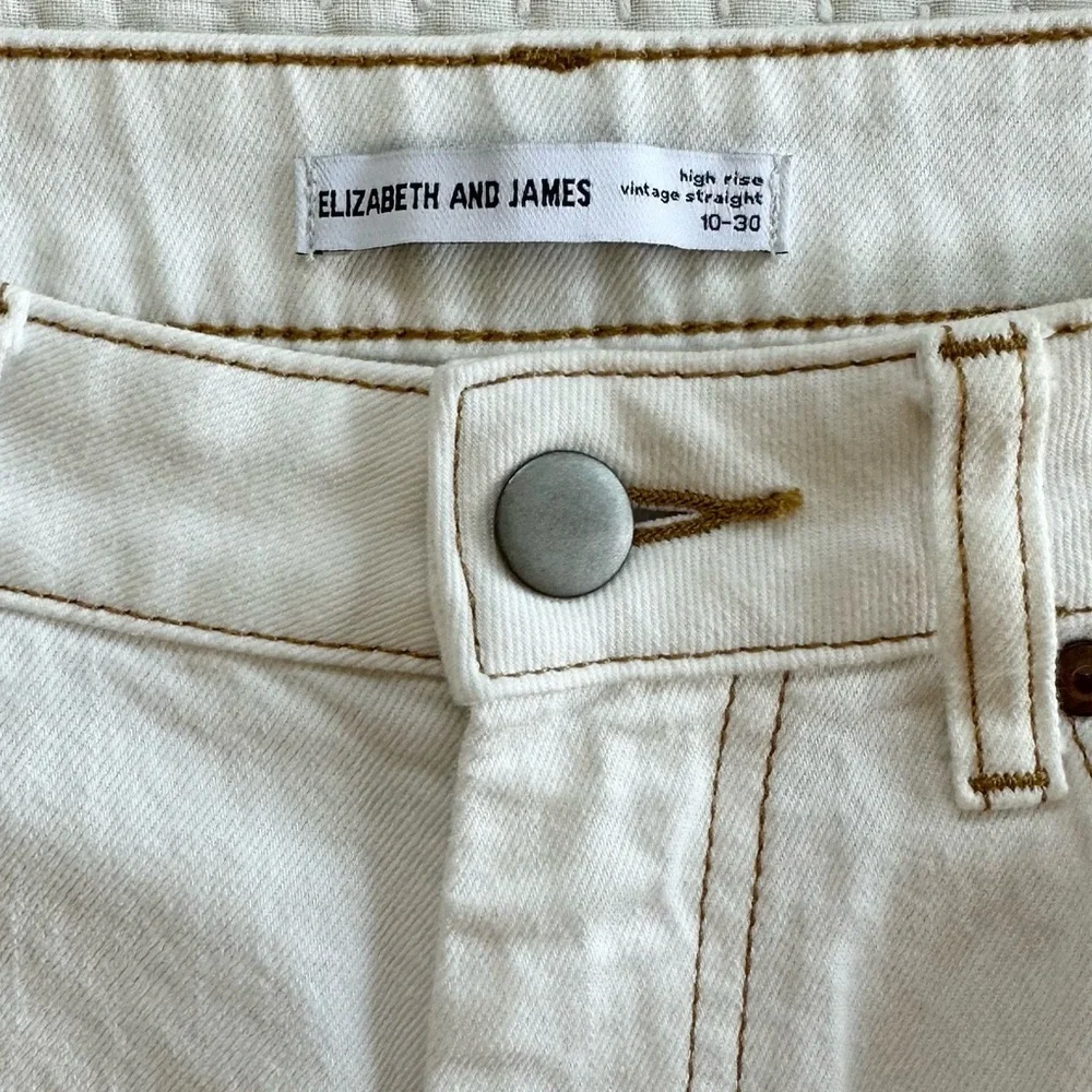 Elizabeth and James High Rise Straight Leg Off White Jeans - Picture 8 of 9